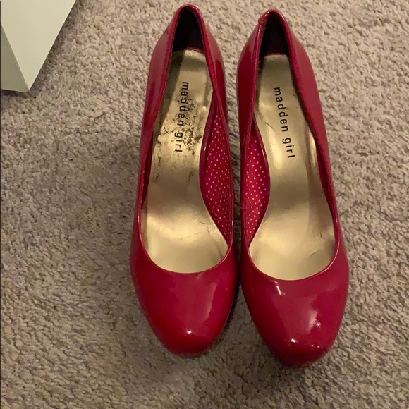 cherry red high heels